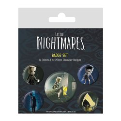 SET DE CHAPAS (5 UNIDADES) LITTLE NIGHTMARES II MEDIDAS: 1 X 3,8 CM/ 4 X 2,5CM PYRAMID BP80755