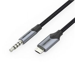 Cable Audio Vention BDGBH/ MicroUSB Macho - Jack 3.5 Macho/ 2m/ Negro