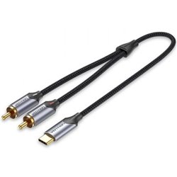 Cable Conversor Vention BGUHI/ 2x RCA Macho - USB Tipo-C Macho/ 3m/ Gris