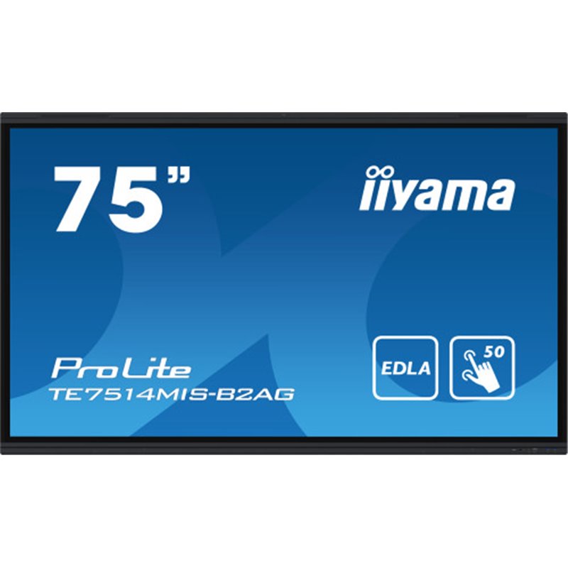 iiyama PROLITE TE7514MIS-B2AG Pantalla plana para señalización digital 190,5 cm (75") LCD Wifi 435 cd / m² 4K Ultra HD Negro Pan