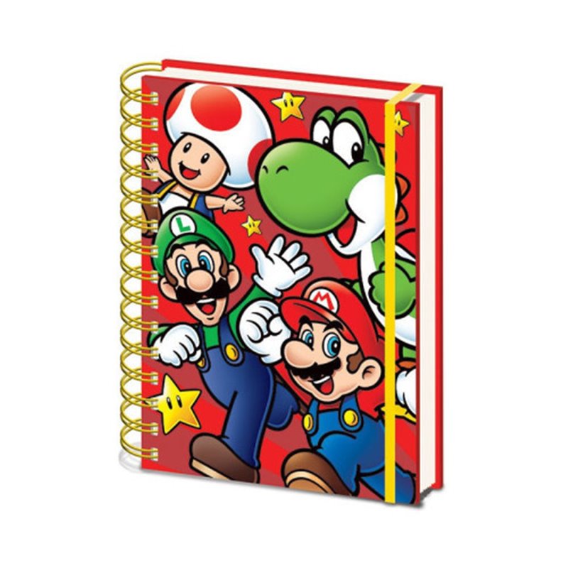 CUADERNO A5 CON ESPIRAL PERSONAJES SUPER MARIO 21 X 15 CM PYRAMID SR72959