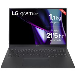 LG PORTATIL (16Z90SP-K.AA75B) GRAM PRO 16" 16Z90SP/ WINDOWS 11 HOME/ I7 155H TUBOBOOST/16GB LPDDR5/ 512 GB SSD/ IRIS ARC/ 1,2KG/