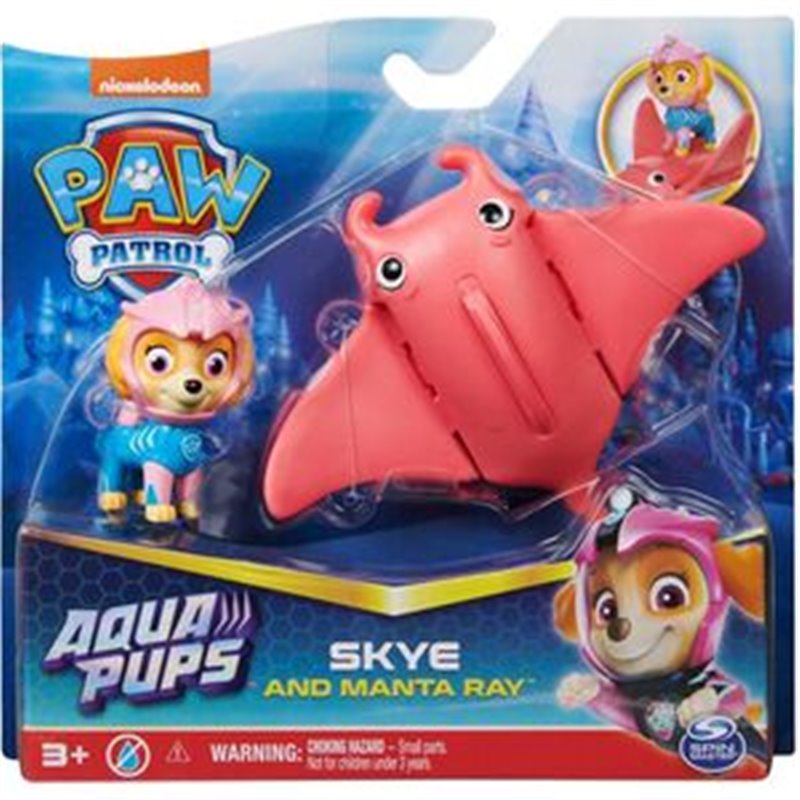 BLISTER 2 FIGURAS SKYE AQUA PUPS PATRULLA CANINA PAW PATROL