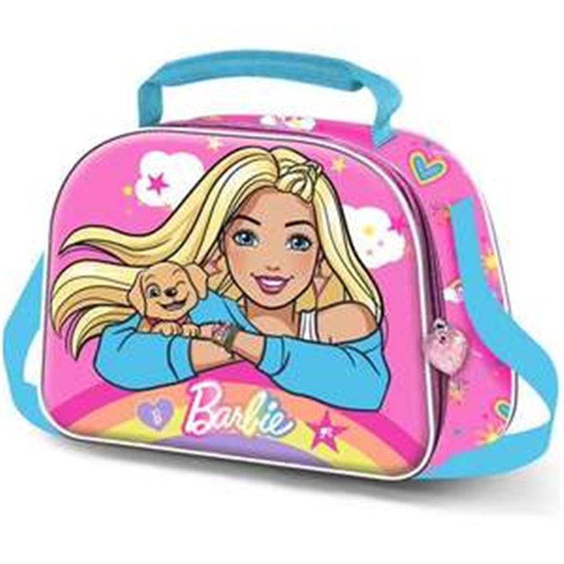 BOLSA MERIENDA BARBIE  3D RAINBOW  20X25,5X10 CM