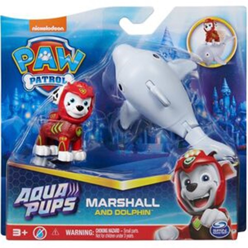 BLISTER 2 FIGURAS MARSHALL AQUA PUPS PATRULLA CANINA PAW PATROL