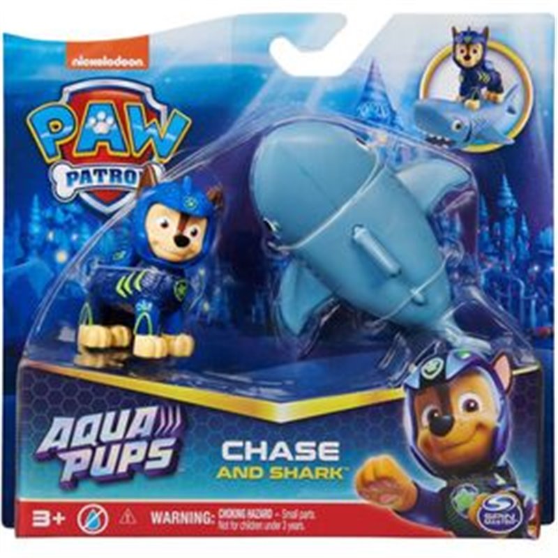 BLISTER 2 FIGURAS CHASE AQUA PUPS PATRULLA CANINA PAW PATROL