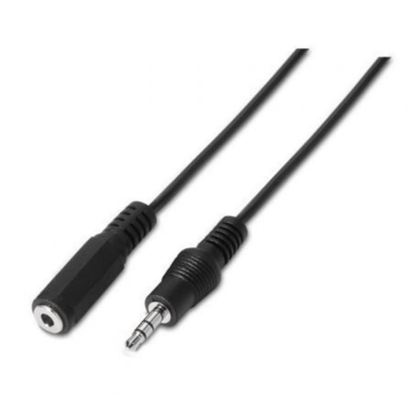 Adaptador Est�reo Aisens A128-0146/ Jack 3.5 Macho - Jack 3.5 Hembra/ Hasta 0.1W/ 3m/ Negro