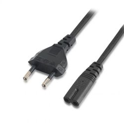 Cable Alimentaci�n Forma 8 Aisens A132-0173/ CEE7/16 Macho - C7 Hembra/ Hasta 1500W/ 1.5m/ Negro