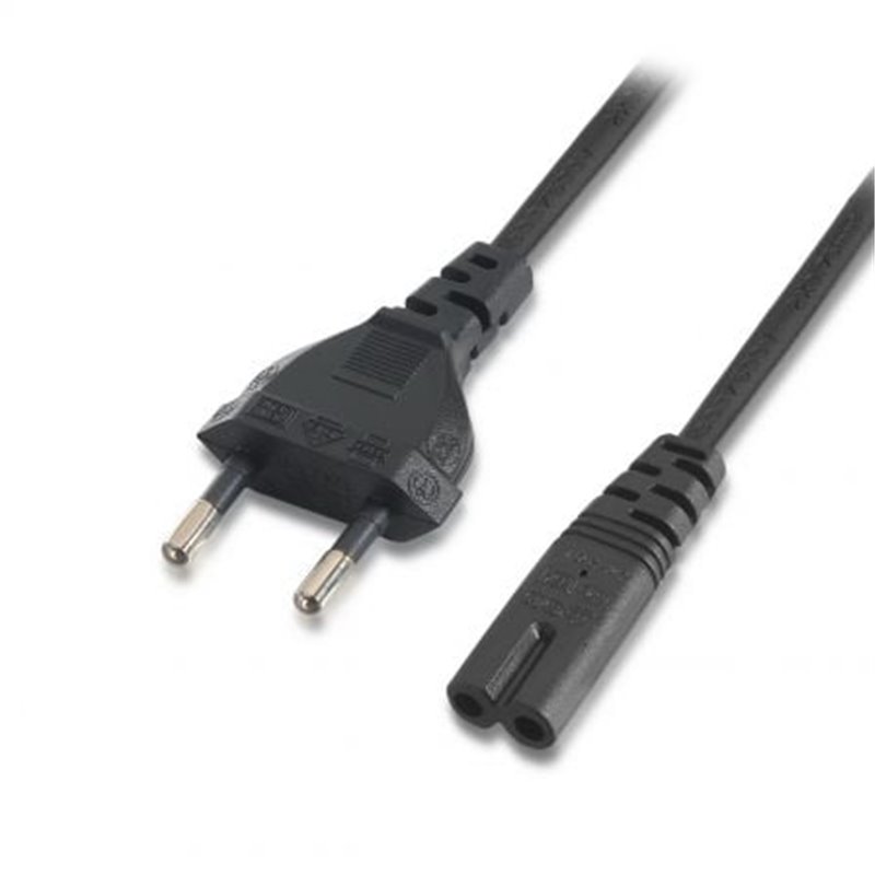 Cable Alimentaci�n Forma 8 Aisens A132-0173/ CEE7/16 Macho - C7 Hembra/ Hasta 1500W/ 1.5m/ Negro