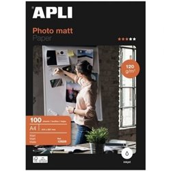 Papel Fotogr�fico Apli Matt 12626/ DIN A4/ 120g/ 100 Hojas/ Mate