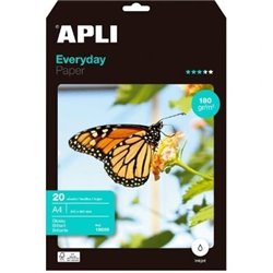 Papel Fotogr�fico Apli Everyday 12080/ DIN A4/ 180g/ 20 Hojas/ Brillante