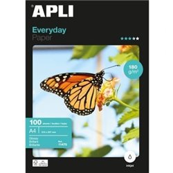 Papel Fotogr�fico Apli Everyday 11475/ DIN A4/ 180g/ 100 Hojas/ Brillante