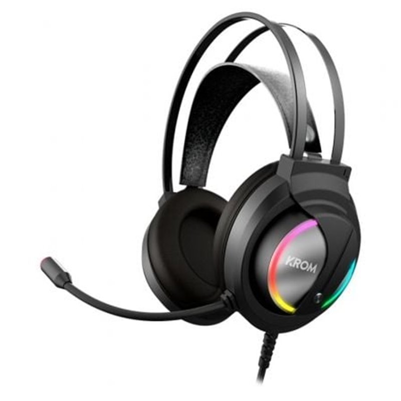 Auriculares Gaming con Micr�fono Krom Kappa/ Jack 3.5/ USB 2.0/ Negros