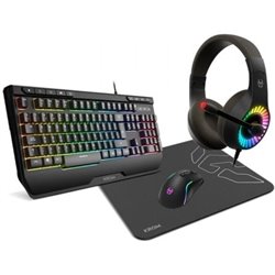 Pack Gaming Krom kenya/ Teclado RGB + Rat�n �ptico + Alfombrilla + Auriculares