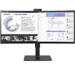 Monitor Profesional Ultrapanor�mico Curvo LG 34BQ77QC-B 34"/ WQHD/ Webcam/ Multimedia/ Regulable en altura/ Negro