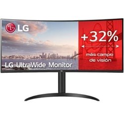 Monitor Profesional Ultrapanor�mico Curvo LG UltraWide 34WP75CP-B 34"/ WQHD/ Multimedia/ Regulable en altura/ Negro