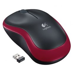 Rat�n Inal�mbrico Logitech M185/ Hasta 1000 DPI/ Rojo