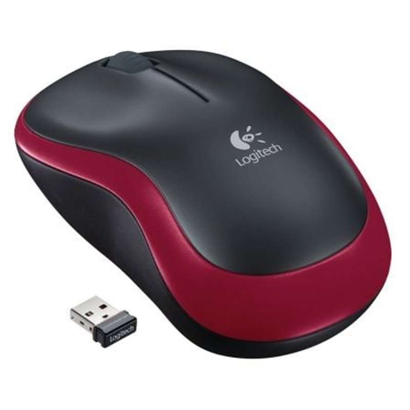 Rat�n Inal�mbrico Logitech M185/ Hasta 1000 DPI/ Rojo