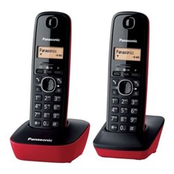 Tel�fono Inal�mbrico Panasonic KX-TG1612/ Pack DUO/ Negro y Rojo