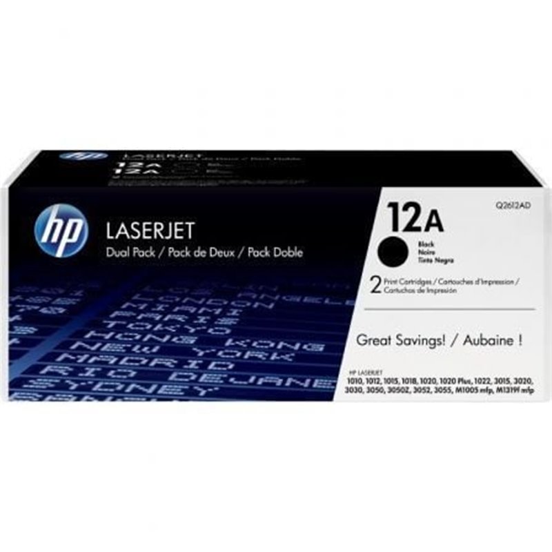 T�ner Original HP n�12A Multipack/ 2x Negro