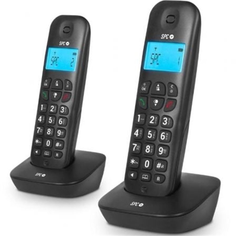 Tel�fono Inal�mbrico SPC Air Pro Duo 7302N/ Pack DUO/ Negro