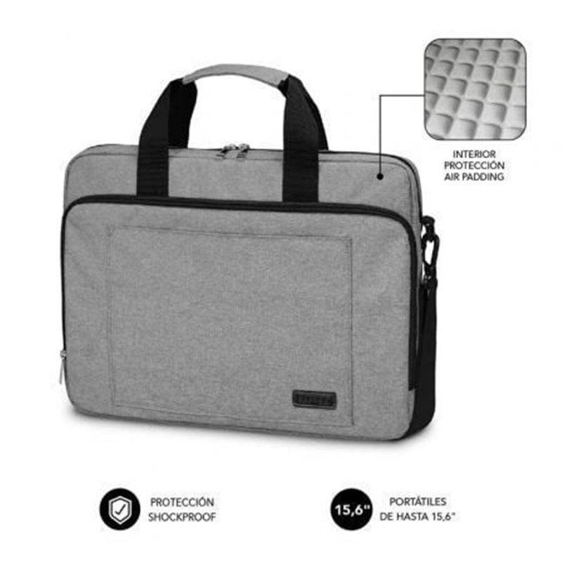 Malet�n Subblim Air Padding Laptop Bag para Port�tiles hasta 15.6"/ Cinta para Trolley/ Gris