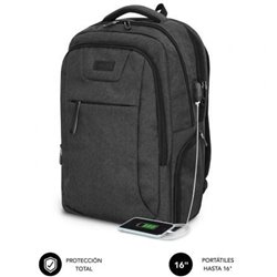 Mochila Subblim Professional Air Padding Backpack para Port�tiles hasta 16"/ Puerto USB/ Negra