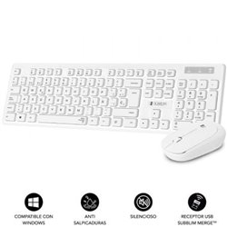 Teclado y Rat�n Subblim Combo Business Slim Silencioso Inal�mbrico/ Blanco