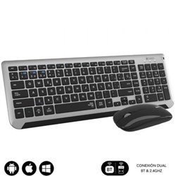 Teclado y Rat�n Inal�mbrico Subblim Combo Dual Prestige Extendido/ Gris y Negro