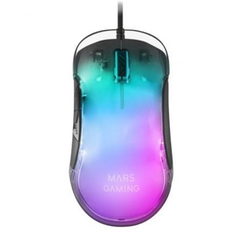 Rat�n Gaming Mars Gaming MMGLOW/ Hasta 12800DPI/ Negro