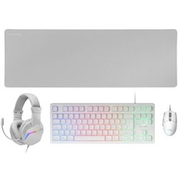 Pack Gaming Mars Gaming MCP-RGB3W/ Teclado RGB + Rat�n �ptico + Alfombrilla XXL + Auriculares