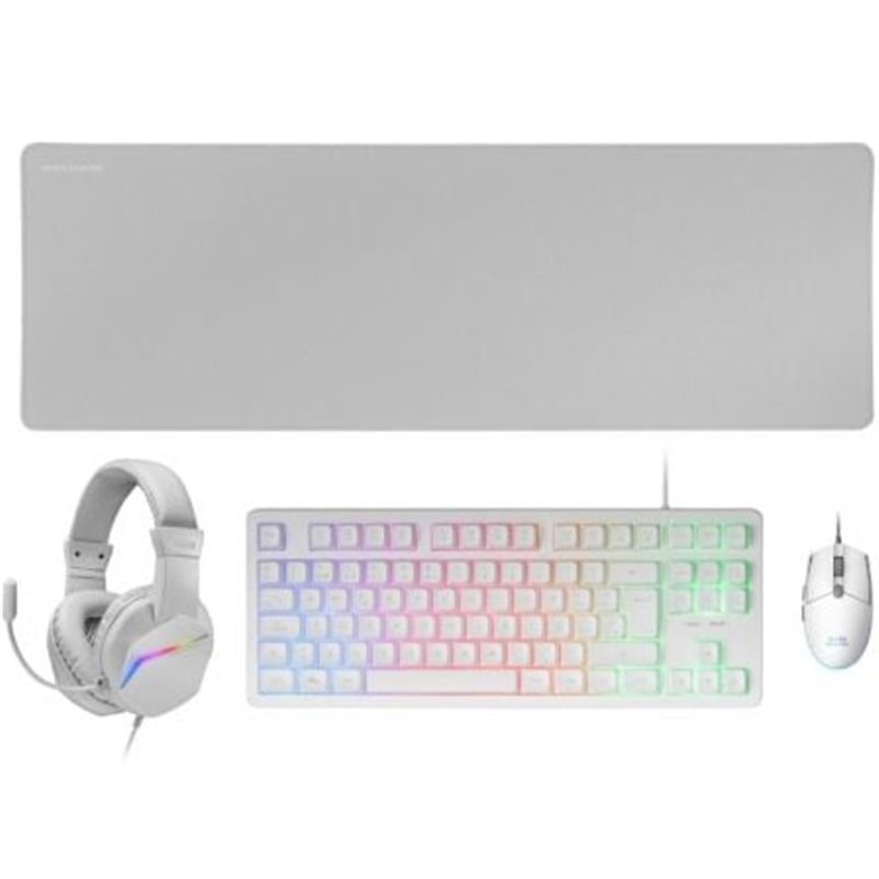 Pack Gaming Mars Gaming MCP-RGB3W/ Teclado RGB + Rat�n �ptico + Alfombrilla XXL + Auriculares