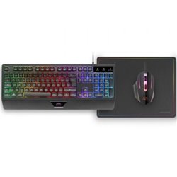 Pack Gaming Mars Gaming MCP124/ Teclado H-MECH  + Rat�n �ptico + Alfombrilla/ Negro