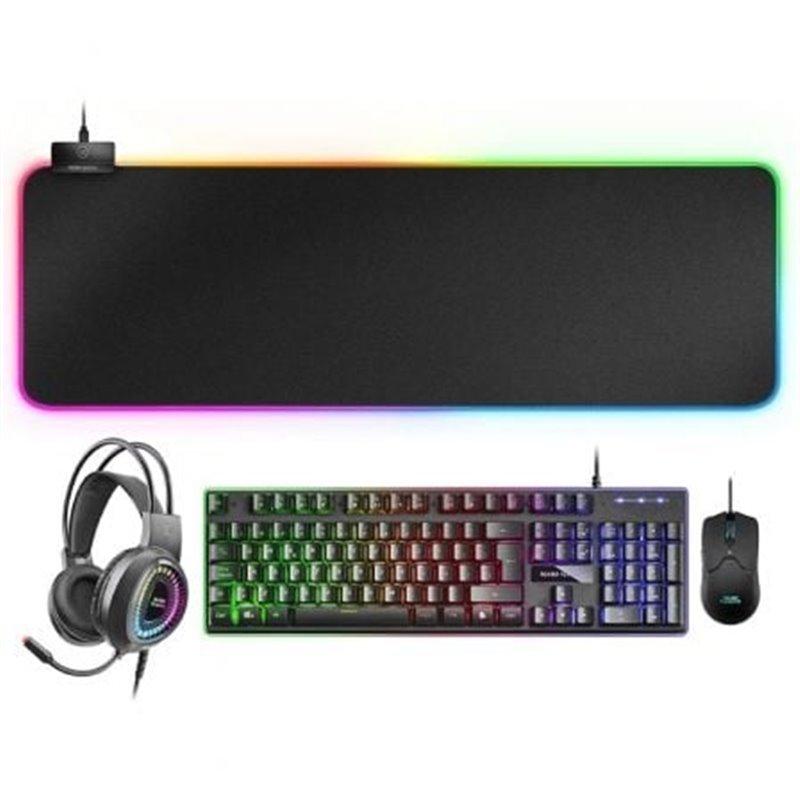 Pack Gaming Mars Gaming MCPEX/ Teclado H-MECH  + Rat�n �ptico + Auriculares con Micr�fono + Alfombrilla