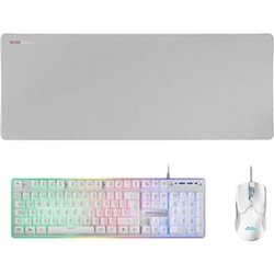 Pack Gaming Mars Gaming MCPX/ Teclado H-MECH  + Rat�n �ptico + Alfombrilla/ Blanco