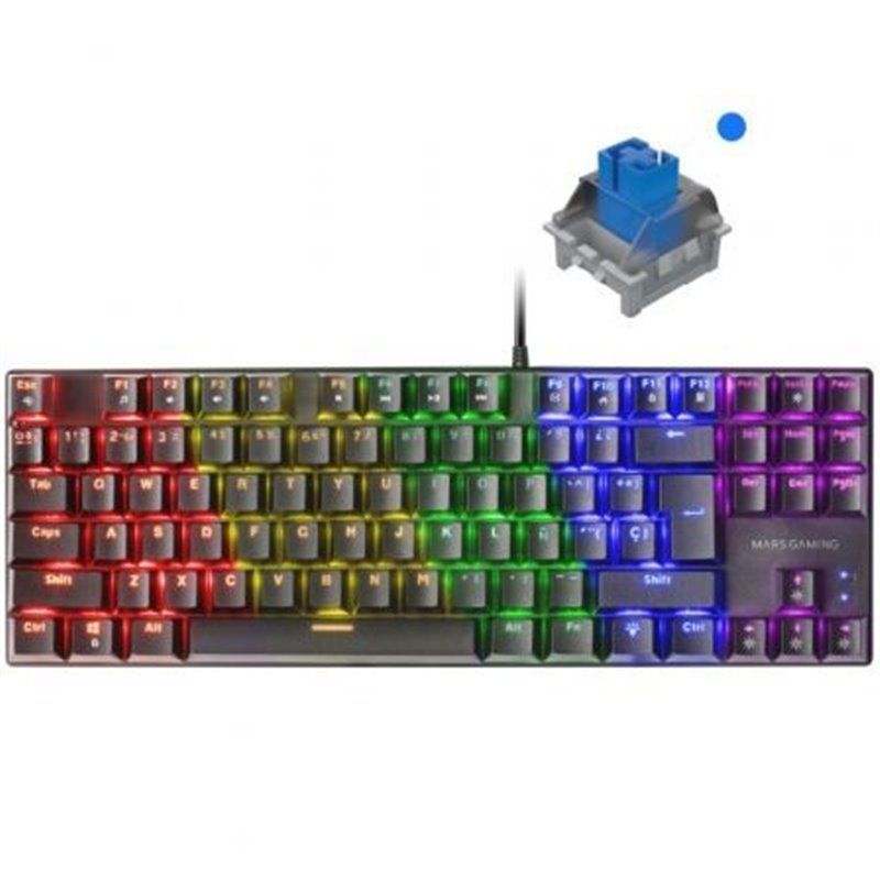 Teclado Gaming Mec�nico Mars Gaming MK80BES/ Switch Azul