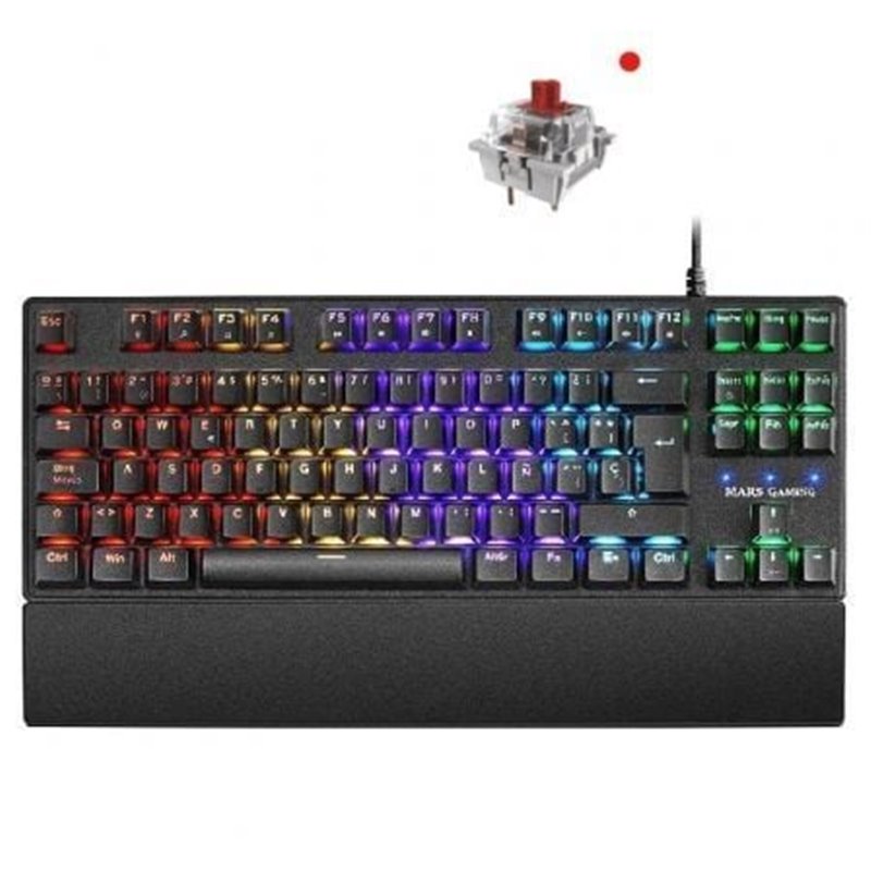 Teclado Gaming Mec�nico Mars Gaming MKXTKLRES/ Switch Rojo