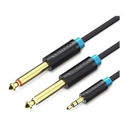 Cable Est�reo Vention BACBG/ Jack 3.5 Macho - 2x Jack 6.5 Macho/ 1.5m/ Negro