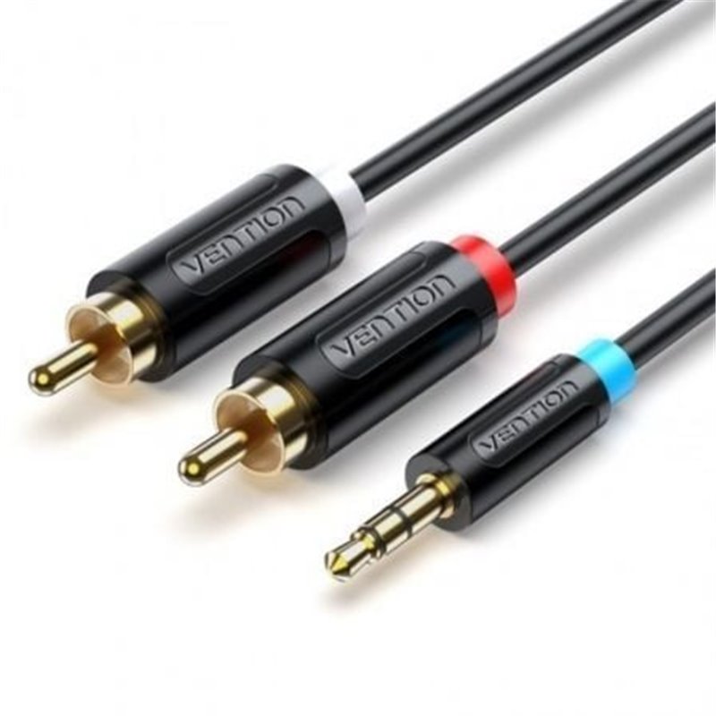 Cable Est�reo Vention BCLBH/ Jack 3.5 Macho - 2x RCA Macho/ 2m/ Negro