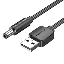 Cable Alimentaci�n Vention CEYBF/ USB-A Macho - DC 5.5mm Macho/ 1m/ Negro