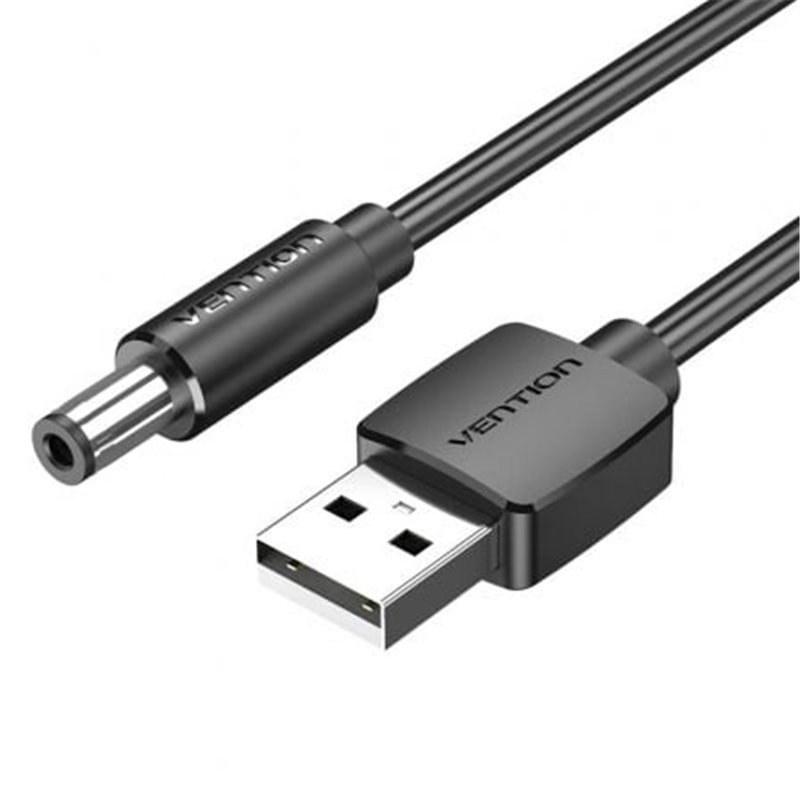 Cable Alimentaci�n Vention CEYBF/ USB-A Macho - DC 5.5mm Macho/ 1m/ Negro