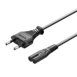 Cable Alimentaci�n Forma 8 Vention ZCLBAC/ CEE7/16 Macho - C7 Hembra/ 1.8m