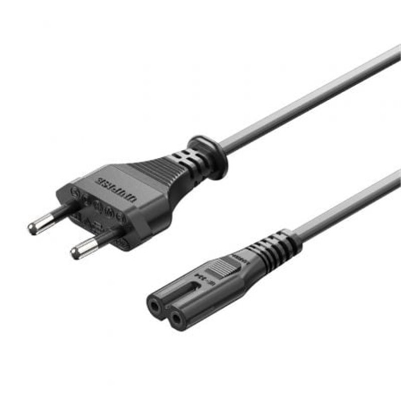 Cable Alimentaci�n Forma 8 Vention ZCLBAC/ CEE7/16 Macho - C7 Hembra/ 1.8m