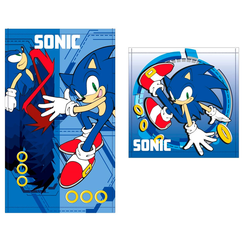 Set 2 toallas ba�o Sonic The Hedgehog algodon