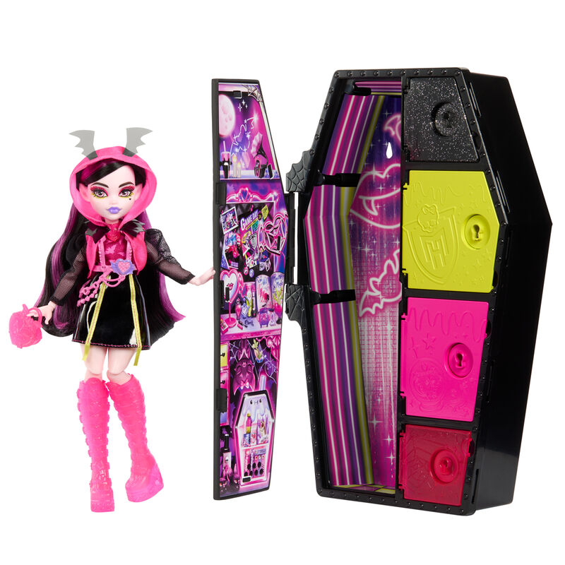 Mu�eca Draculaura Skullmate Secrets Neon Frights Monster High 25cm