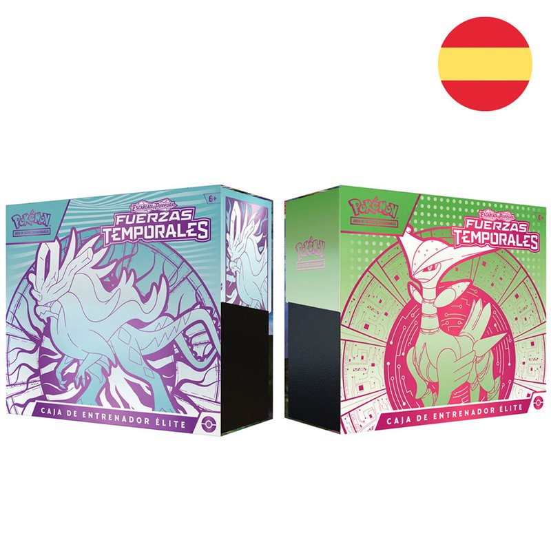 Estuche surtido juego cartas coleccionables Elite Fuerzas Temporales Escarlata y Purpura Pokemon espa�ol