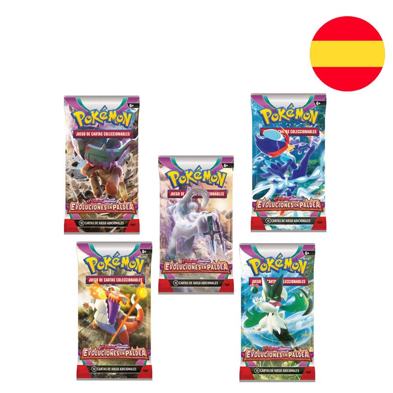 Sobre juego cartas coleccionables Evoluciones en Paldea Pokemon surtido espa�ol