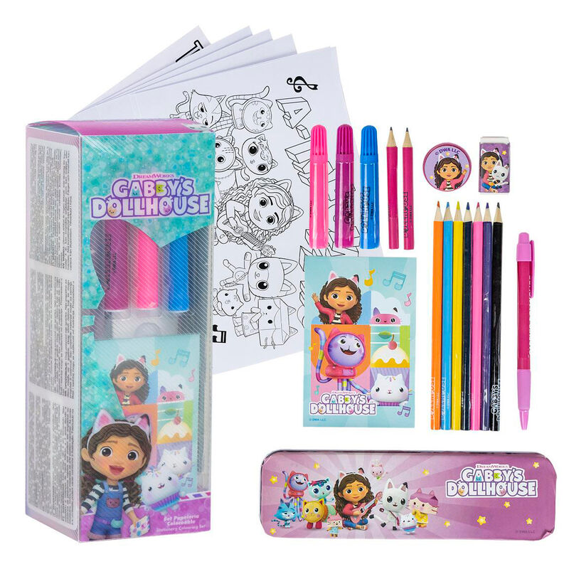 Set papeleria coloreable La Casa de Mu�ecas de Gabby