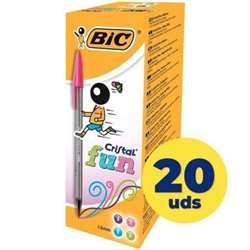 Caja de Bol�grafos de Tinta de Aceite Bic Cristal Fun 895793/ 20 unidades/ Colores Surtidos