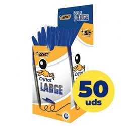 Caja de Bol�grafos de Tinta de Aceite Bic Cristal Large 880656/ 50 unidades/ Azules